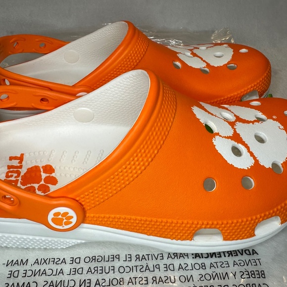 Clemson University Crocs Classic Tigers Clogs Size M7 W9 Shoes Orange NEW NWT! - Picture 4 of 8